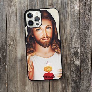 Divine Mercy of Jesus Christ Burning Sacred Heart iPhone Case